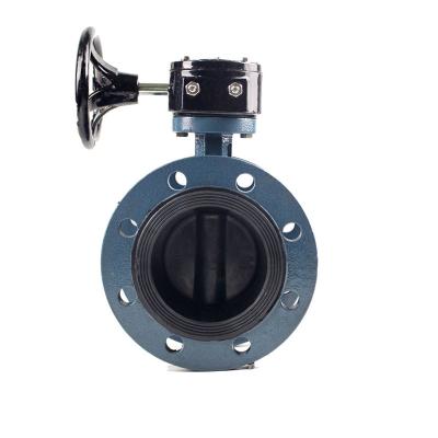 China JRVAl Carbon Steel WCB/LCC DI Coated EPDM/NBR Double Worm Gear Flange Butterfly Valve General Gearbox With Price List for sale