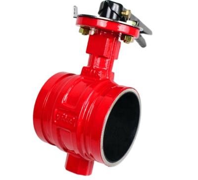 China Food/Chemical/Oil/Electric Power/Textile/Paper Type Fire Line Dn50 Grooved Signal Cast Iron Handle Butterfly Valve for sale