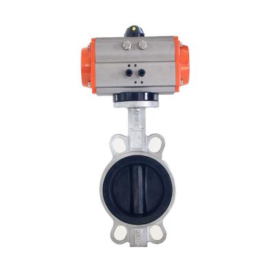 China JRVAL DN40-DN300 General Intelligent Stainless Steel DI Coated EPDM Wafer Pneumatic Actuated Butterfly Valve for sale