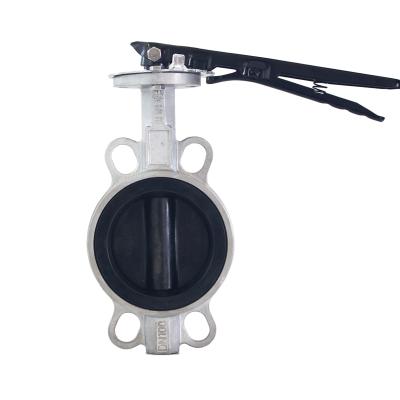 China General ISO DIN hand lever stainless steel wafer butterfly valve butterfly with epdm nbr disc for sale