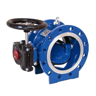 China Large Size Soft Sealed Eccentric Food/Chemical/Oil/Textile/Paper Electric Power/Hot Oil Pn25 High Performance Double Offset Double Flange Butterfly Valve for sale