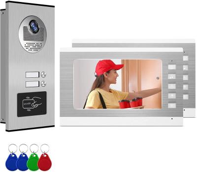 China Night Vision / Waterproof Wholesale Video Intercom Wired Cable RJ45 Video Door Phone 7 Inch Doorbell Multi Video Intercom Apartments for sale