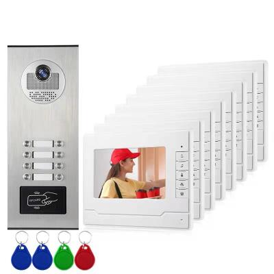 China Video Doorbell Building Apartments Floor Intercom 8 Video Door Phone Apartment Video Doorbell Intercom for sale