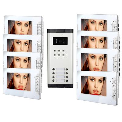 China Multi Night Vision (IR) Apartment Building 7' Inch Color Video Intercom Direct Button Outdoor Unit For 8 Apartments for sale