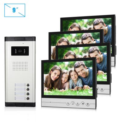 China Indoor Night Version 9inch Multi Screen Apartment Monitor Door Phone Access Control Video Intercom for sale