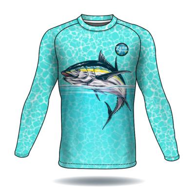 China New Arrival Antibacterial Mens Long Sleeve Shirts Custom Sublimation Tournament Fishing Shirts UPF 50 Fishing Shirts for sale