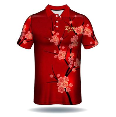 China Wholesale Customized Nice Mens Shirts Sports Sublimation Print Sublimation Golf Shirts P'olo Shirts Quality Anti-Shrink for sale