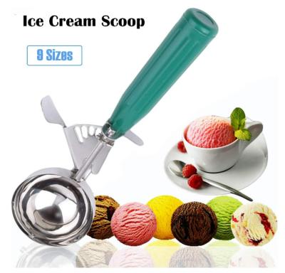 China Sustainable Stainless Steel Fruit Scoop Diy Ball Scoop Ice Cream Scoop With PP Handle for sale