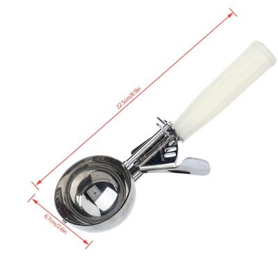 China Sustainable Kitchen Ice Cream Mash Potato Ball Scoop Stainless Steel Fruit Ice Ball Spoon Scoop Kitchen for sale