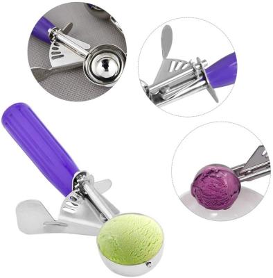 China Viable Colorful Fruit 304 Stainless Steel Ice Cream Scoop Baller With Handle Ice Cream Scoop Maker Kitchen Macallan Accessories for sale