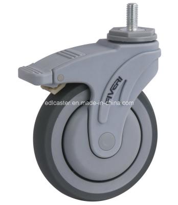 China 5inch Threaded Brake TPR Caster K5415-736 145kg Maximum Load for Industrial Equipment for sale