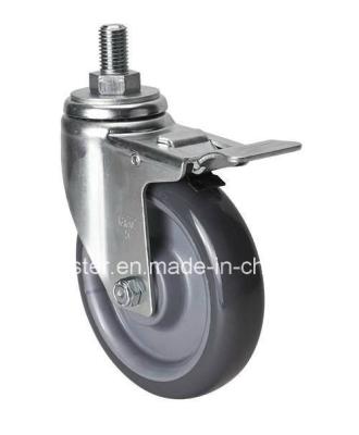 China 5045-75 Zinc Plated Industrial Applications PU Caster with 5