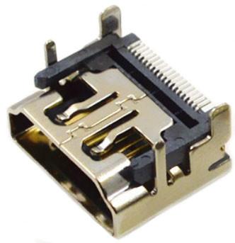 China UL94V-0 DIP HDMI connector Socket 19 Pins connectors used in huawei or other slingbox for sale