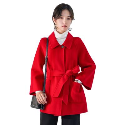 China 2021 Fashion Clothing Pocket Wool Blend Shorts Women's Woolen Coat Waterproof Casual Oversize Winter Retro Coat for sale