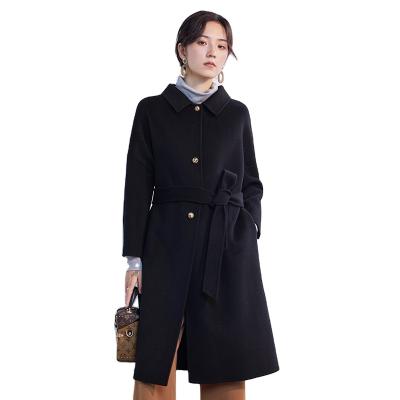 China Waterproof 2021 women plus size autumn and winter wool classic long coat female long dress coat for sale