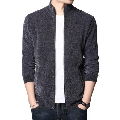 China 2021 Autumn Winter Anti-wrinkle Men's Cardigan Sweater Thicken Slim Casual Zipper Sweater Men's Stand Collar Sweater Warm Cardigan Jacket for sale