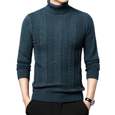 China The 2021 men's sweater warm knitted turtle neck sweater men's autumn/winter anti-pilling turtle neck sweater for sale