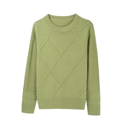 China loose large size turtle neck sweater wool sweater women pure color knitted round neck sweater women Anti-wrinkle cashmere sweater for sale