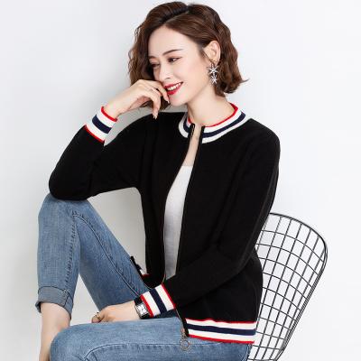 China Anti-wrinkle turtle neck zip up sweaters Autumn Winter Fashion All-match coat solid color loose warm simple knitted cardigan for sale