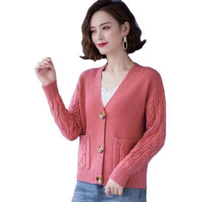 China Spring And Autumn New Anti-wrinkle V-Neck Ladies Sweater Fashion Cardigan Cashmere Sweater for sale