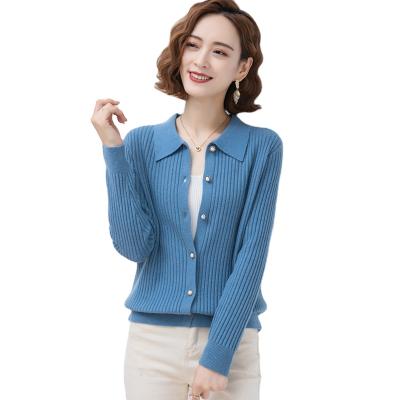 China Anti-Wrinkle Fashion Straight Lapel Cardigan Sweater Women for sale