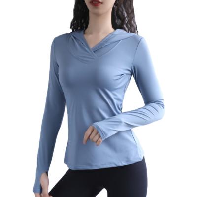 China Breathable Energy Jacket Women Seamless Running Hoodie Sports Yoga Shirts Fitness Gym Tops Long Sleeves Sportswear Stretch for sale