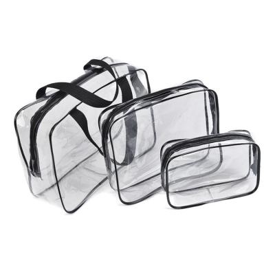 China Fashion Women Clear Makeup Organizer Pouches Tote Travel Toiletry Bags Transparent PVC Cosmetic Bag for sale