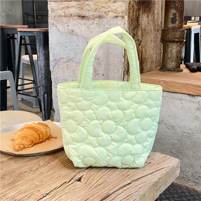 China Hot Sale Fashion Women's Candy Color Reusable Shoulder Tote Handbag For Women Custom Logo Shopping Bag for sale