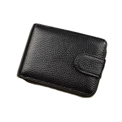 China Custom Full Grain Wallet Genuine Leather Men Anti Rfid RFID Blocking Pure Leather Bifold Wallet For Man for sale