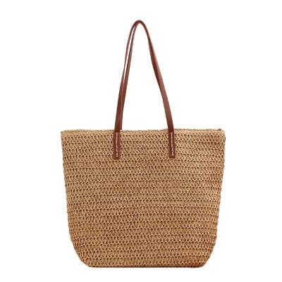 China Fashion Women's Straw Tote Bag Beach Bag Summer Crochet Shoulder Bags Handbag for sale