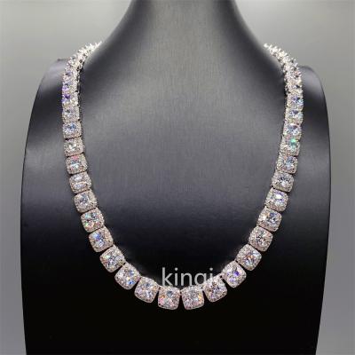 China CLASSIC Cube 925 Sterling Silver D Diamond Chain Moissanite Tennis Chain in CLASSIC hot color Vvs on sale for sale