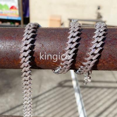 China CLASSIC CLASSIC Hip Hop Jewelry Chain 12MM Thorns Design Moissanite Diamond Vvs Iced Out Cuban Chain for sale