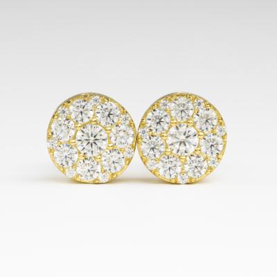 China TRENDY Big Earring Moissanite Diamond Earring Hip Hop Jewelry Sterling Silver 925 Bling Bling Earring Jewelry for sale