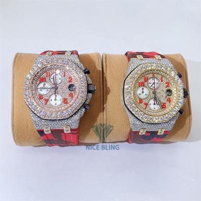 China Luxury Iced Out Hip Hop Watch GRA Bust Bottom Bottom Moissanite Diamond Watch for sale