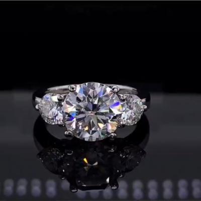 China Pass CLASSIC Diamond Tester Iced Out VS Moissanite Diamond Ring 14K Solid Gold Wedding Rings for sale