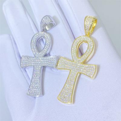 China CLASSIC 925 silver vvs moissante cross pendant ready to ship small cross pendant for sale