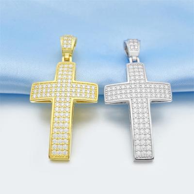 China CLASSIC ready to ship 925 silver melee moissante cross vvs pendant silver pendant for sale