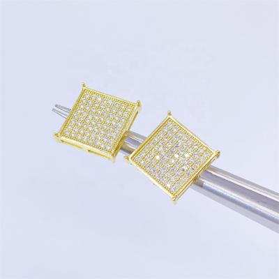 China China factory direct sale good quality TRENDY wholesale silver or custom brass Zircon stud earring stud earrings for sale