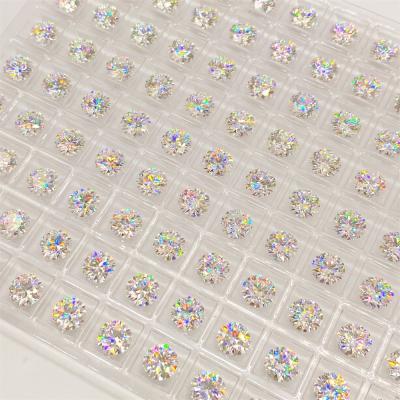 China Promotion Offer Wholesale Iridescent Iridescent / Round Shape Jewelry Colorless Lab Grown Synthetic Diamond Loose Moissanite Gemstones for sale