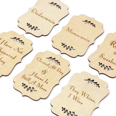 China Baby Month Milestone Card Wooden Baby 10cm Diameter for sale