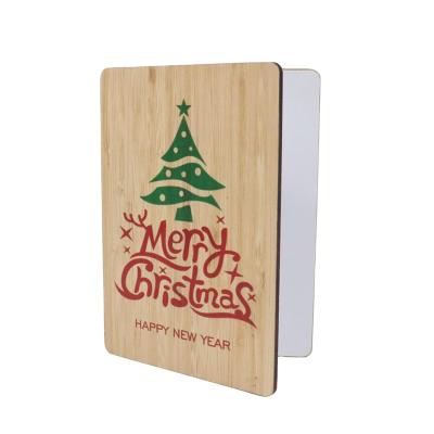 China China Customized Wooden Christmas Greeting Cards Wooden Greeting Cards for sale