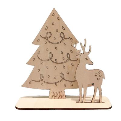 China Factory Various Type DIY Christmas Decorations From Sale, New Christmas Festival Home Decoration Wooden Decoration For Table Home Decor for sale