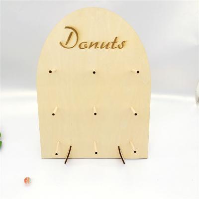 China Wedding Party Wooden Donut Wall Rack Donut Decoration Donut Rack Wedding for sale