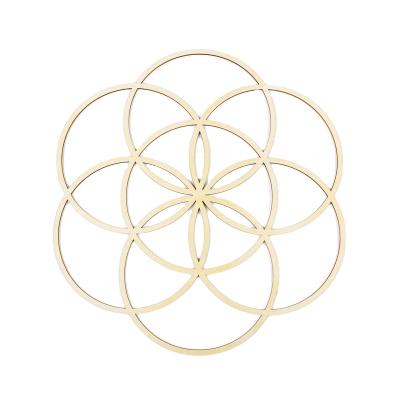 China Europe wholesale price laser cut wooden wall Art Sacred Geometry Crystal Grid Sri Yantra for yoga studio home decor for sale