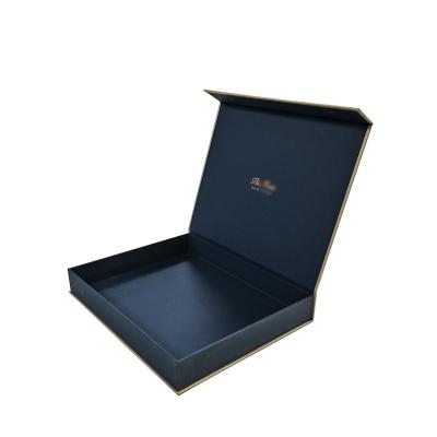 China Recycled Materials Black Custom Logo Magnetic Premium Luxury Recyclable Cardboard Paper Packaging Clothing Box Flip Top Gift Boxes for sale