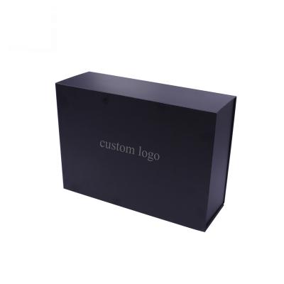 China Recyclable Customized Cardboard Magnetic Paper Box Luxury Magnet Black Gift Boxes for Clothes Shoes Packaging for sale