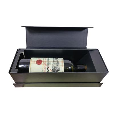 China Recycled Materials Custom made luxury matt black rigid cardboard liquor set packaging boxes champagne whisky wine bottles glass paper gift box for sale