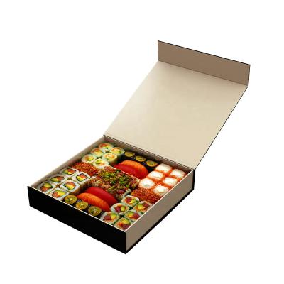 China Recyclable Professional Manufacturer Food Grade Sushi Packaging Box Sushi Takeaway Box With Magnet Closure for sale