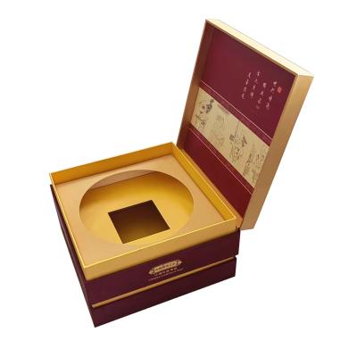 China Recyclable Chinese Mooncake Boxes Luxury Paper Box Cute Food Packaging Moon Cake Packaging Box with Holder Insert for sale