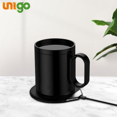 China ABS+ high temperature strengthening porcelain UNIGO dropshipping multi function chargers and wireless usb coffee cup warmer 2 in 1 for sale